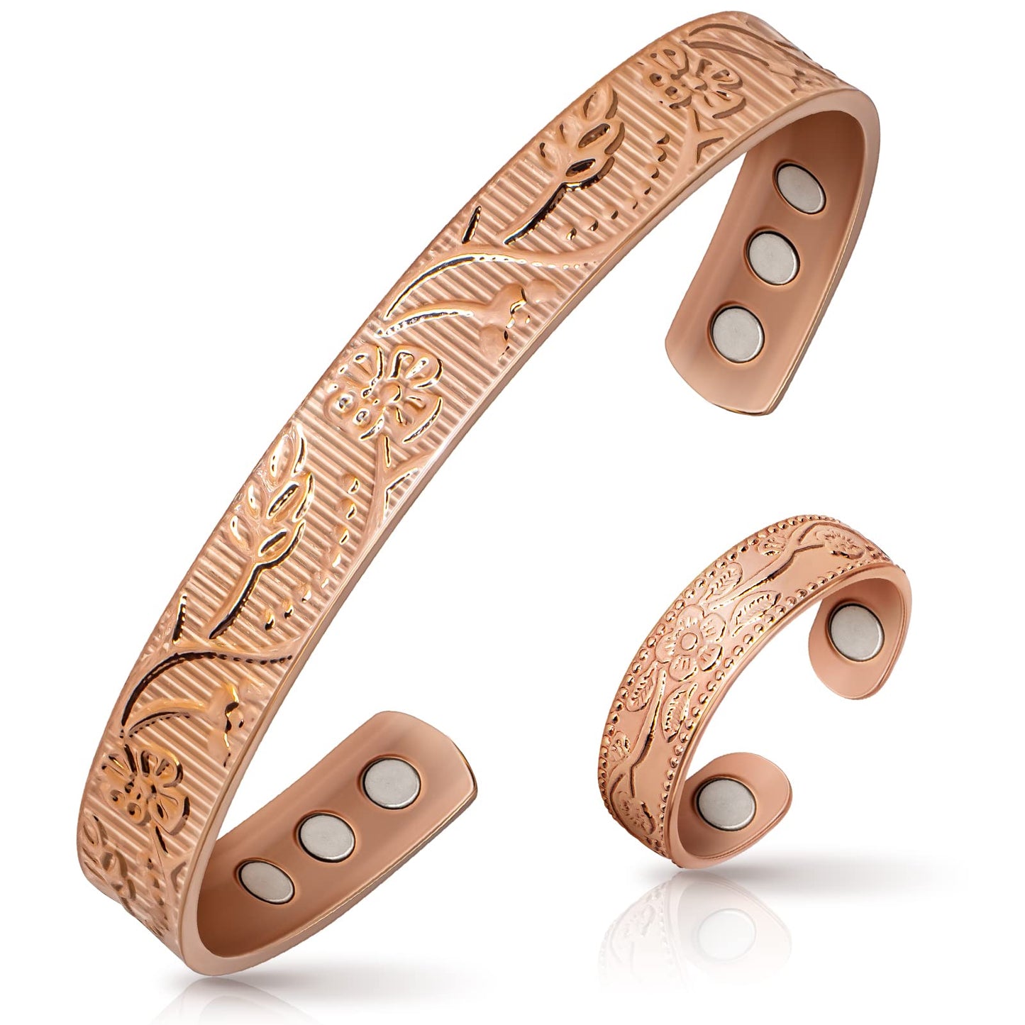 Copper Bracelet for Women, Magnetic Lymph Detox Ring and Magnetic Copper Bracelet, 100% Solid Pure Copper Jewelry Gift