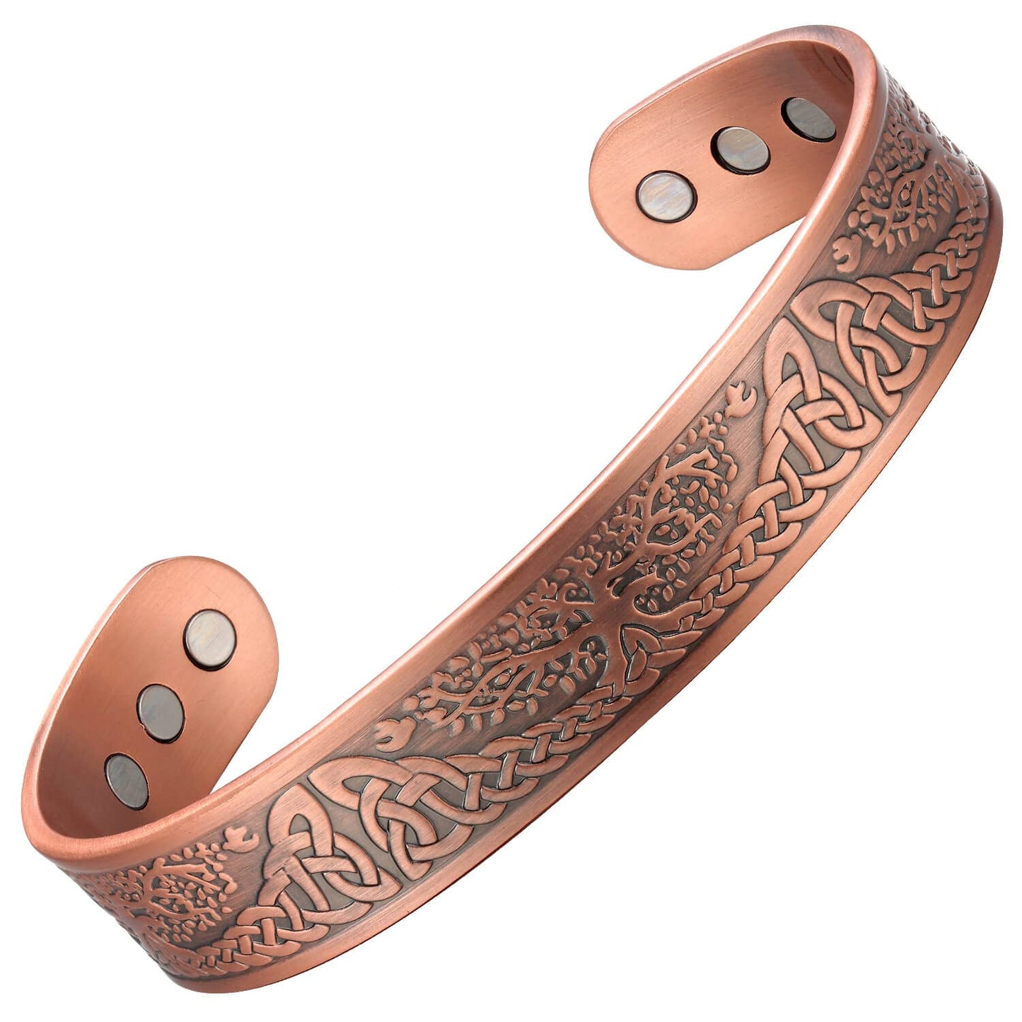 MagEnergy Copper Bracelet For Men Women, Tree of Life 99.99% Pure Copper Magnetic Bracelets,7.3''Adjustable Cuff Bangle Jewelry Gift