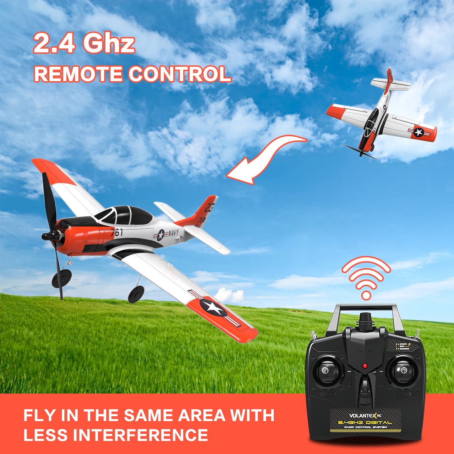 Losbenco RC Plane 4 Channel Remote Control Airplane, Ready to Fly RC Airplane with Xpilot Stabilization System and One Key Aerobatic for Beginners Adult