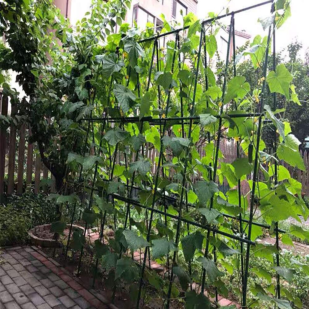 YIDIE Sturdy Metal Garden Stakes 5 Ft Plastic Coated Steel Plant Sticks for Tomatoes,Trees,Cucumber,Fences,Beans,Pack of 25