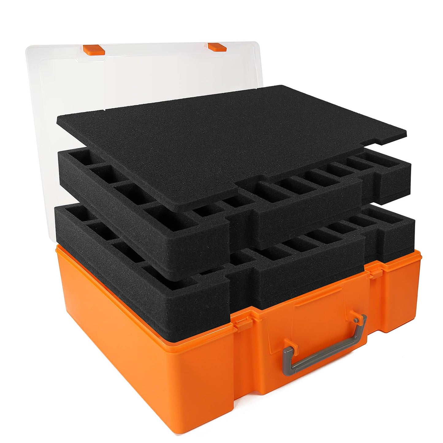 Evemodel Dual-Layer Miniature Figurine Figure Suitcase Storage Organizer 72 Slots Carrying Case