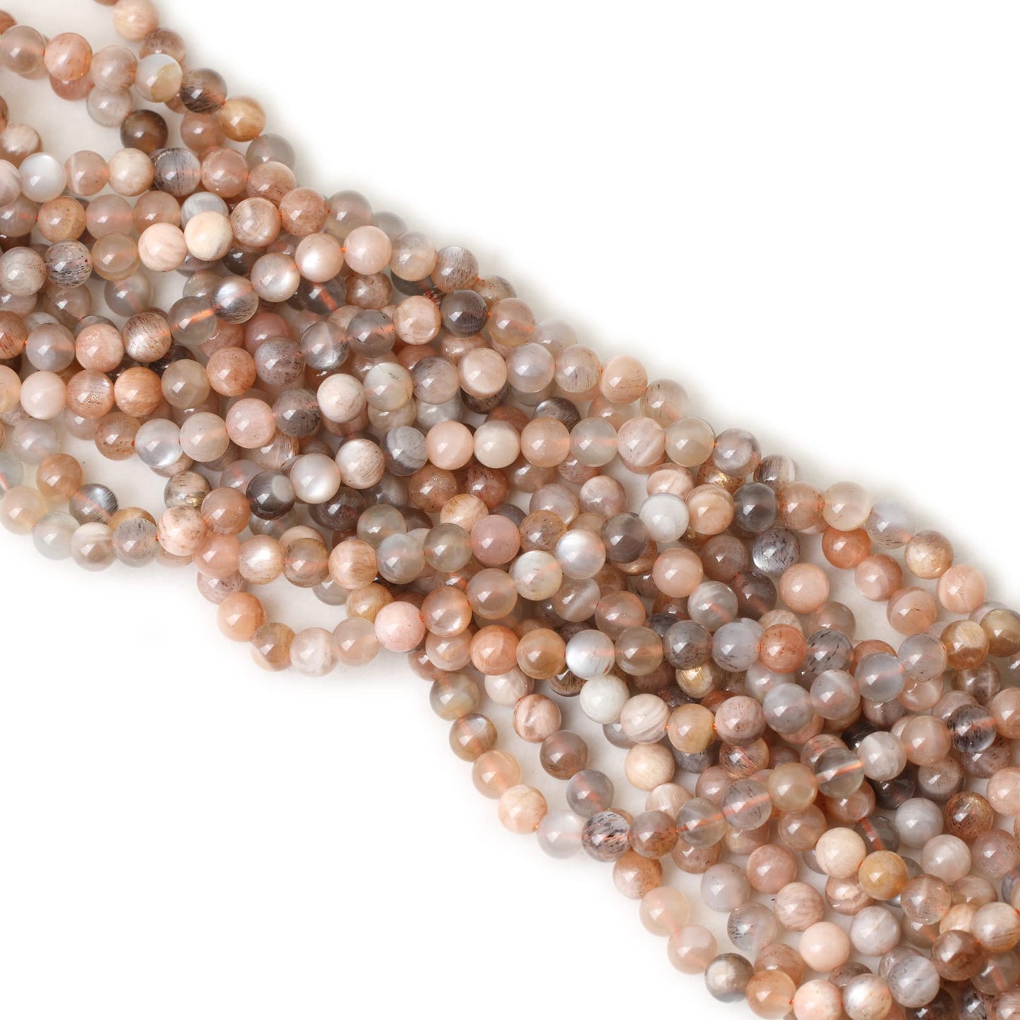 CHEAVIAN 60PCS 6mm Natural Orange Moonstone Gemstone Round Loose Beads for DIY Bracelet Necklace Earrings Jewelry Making 1 String 15 Inches