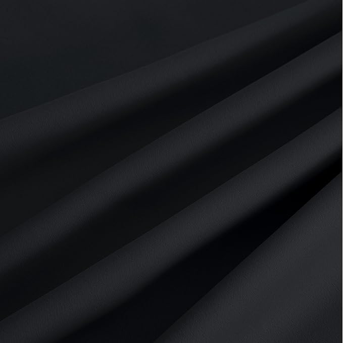 NICETOWN Room Darkening Draperies Curtains Panels, 2 Panels Black W52 x L63