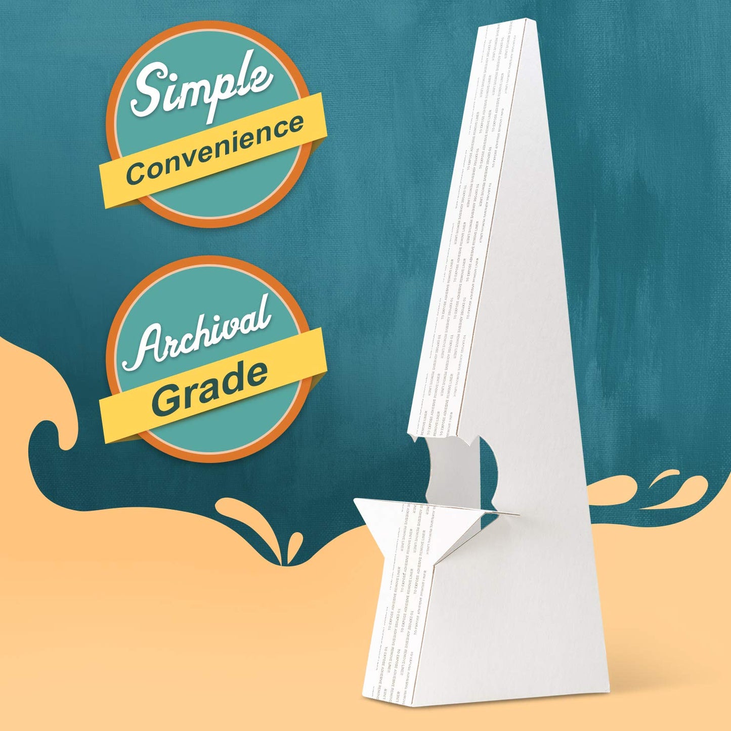 Lineco Self-Stick Cardboard Easel Backs 15 Inch, 25 Pack, for Photographs, Brochures, Posters, Sign, Artwork and Crafts, White, Made in USA