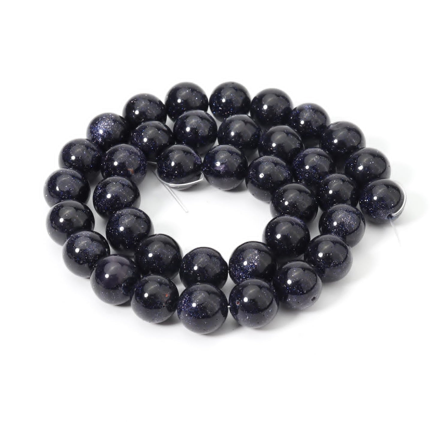 Siomia 60pcs 6mm Natural Blue Sandstone Gemstone Beads Energy Healing Crystal Round Loose Stone Beads for Jewelry Making, DIY Bracelets Necklaces