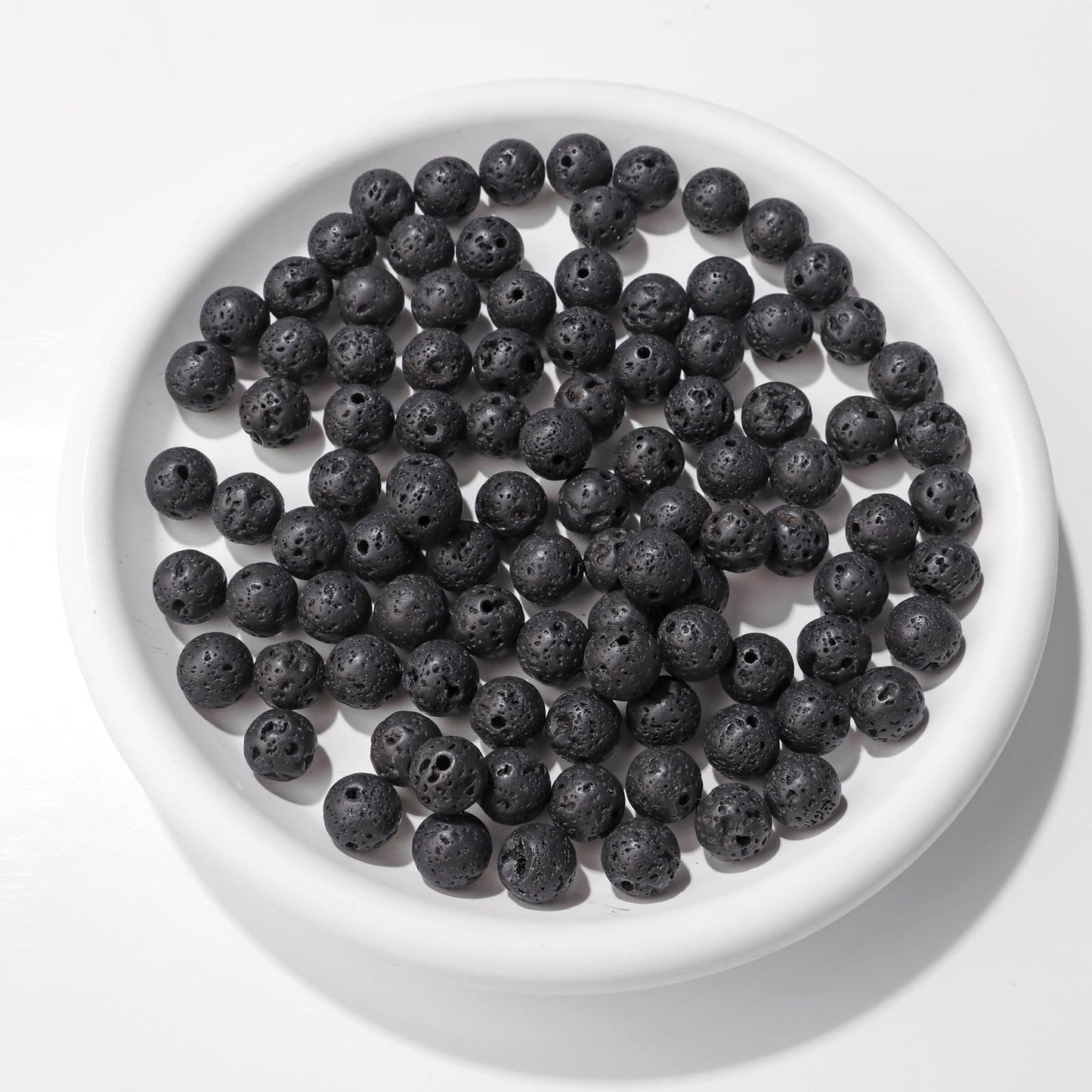 Raicegs 100pcs 8mm Lava Rock Beads Natural Gemstone Beads Round Loose Beads for Jewelry Making DIY Bracelets Necklace