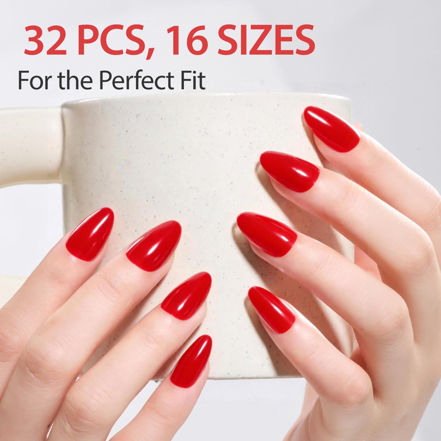 Makartt Semi Cured Gel Nail Strips Kit 2 Packs – Real Gel, Hema & TPO Free, 16 Sizes Anti-Lift Fit, UV Light Required, Salon Quality, Long Lasting, Includes Dual-Ended Tool & Prep Kit (Classic Red)