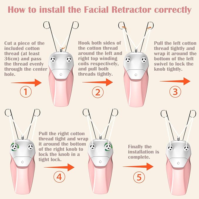 Pink Facial Threading Hair Removal Electric Women's, USB Rechargeable Electric Hair Removal Device, Faces Delicate Device Depilation for Fine Hairs on Face, Chin, Upper Lip, Arms