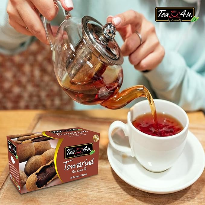 Tea4U Flavored Black Ceylon TeaBags - Tamarind | Ideal Quality from Sri Lanka's Finest Leaves and Expertly Blended - 25 Count