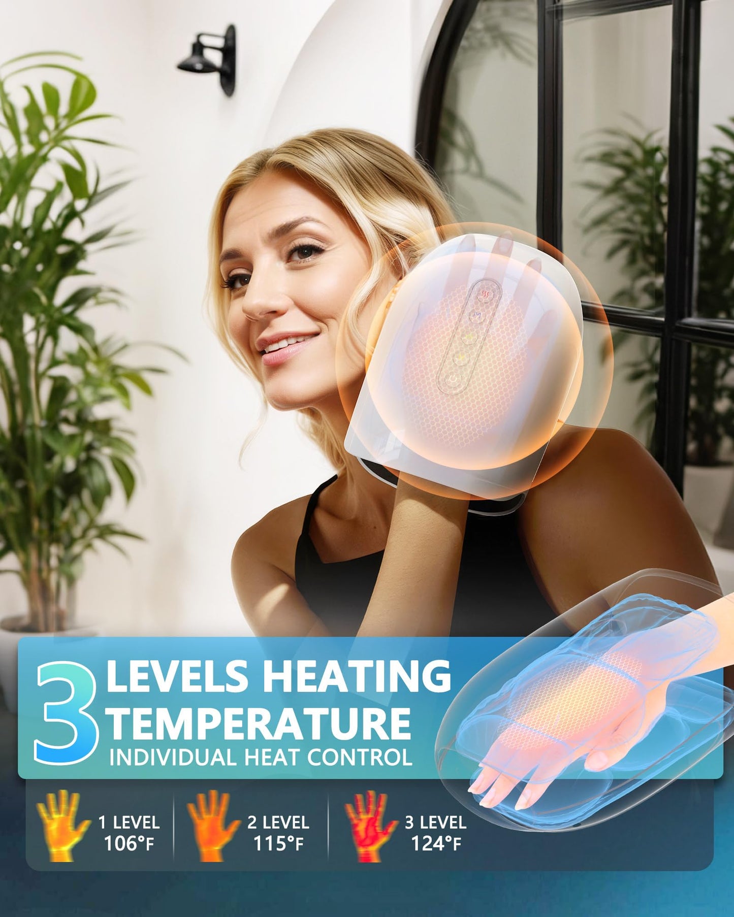 HANMAX Cordless Hand Massager with Heat and Compression – for Arthritis & Carpal Tunnel, Mothers Day Gifts for Mom/Women/Men, FSA-HSA Eligible