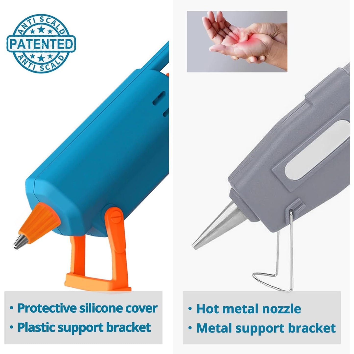Tilswall Hot Glue Gun Kit with 30 Premius Glue Sticks（130mm x 7mm）, Fast Preheating Hot Melt, High Temp Mini Glue Gun for School Crafts, DIY, Home Repaire (50W)