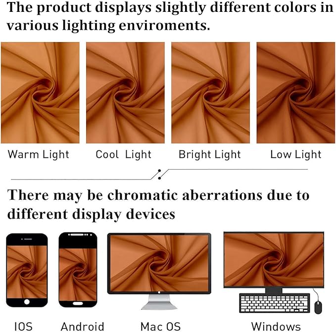Lecloud Orange Sheer Curtains 72 Inches Long 2 Panels, Rod Pocket Voile Light Filtering Curtains for Door Window, Airy Sheer Drapes for Bedroom Living Room, Each Panel 42 X 72 Inch