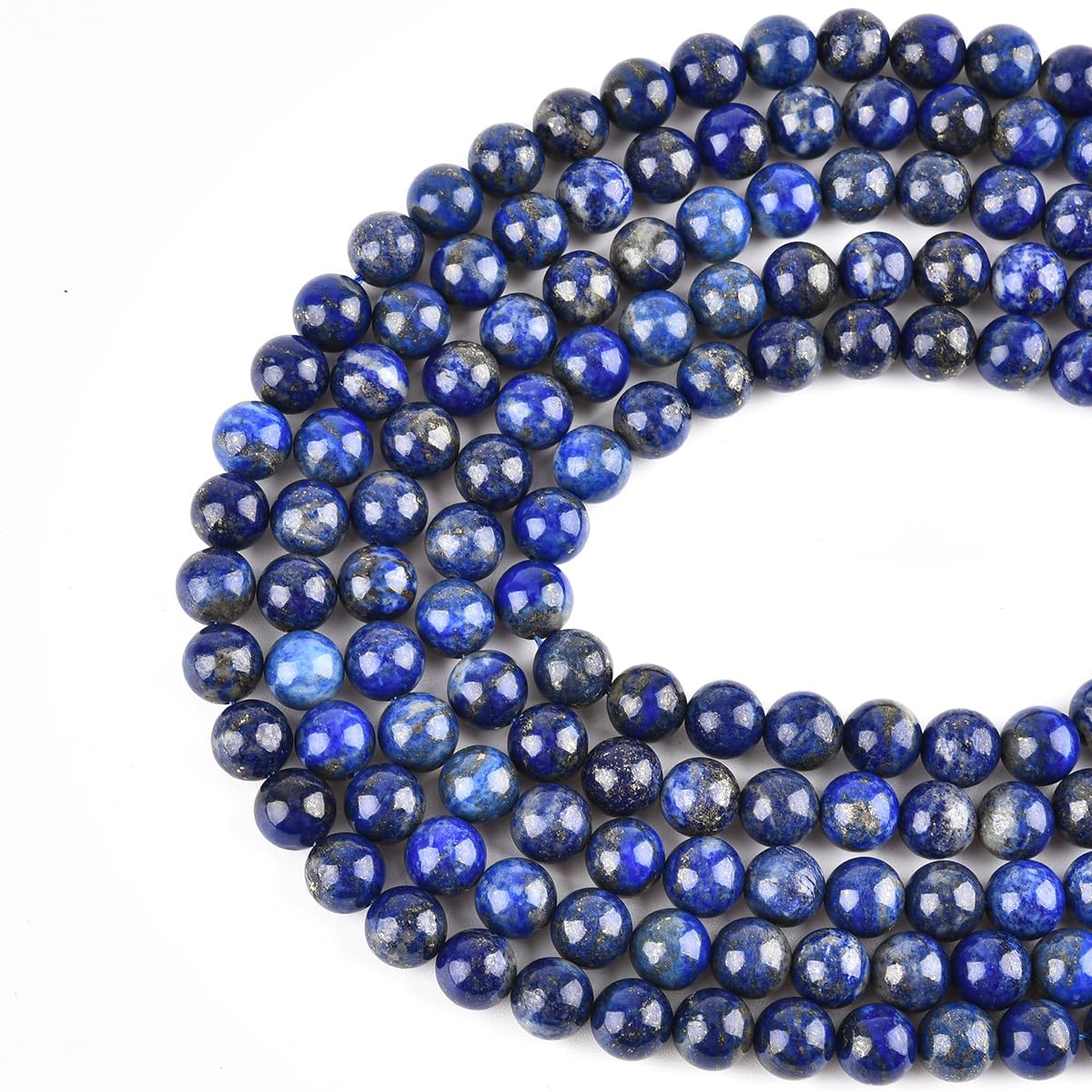 8mm Genuine Blue Lapis Lazuli Beads Round Gemstone Loose Beads for Jewelry Making (45-48pcs/strand)