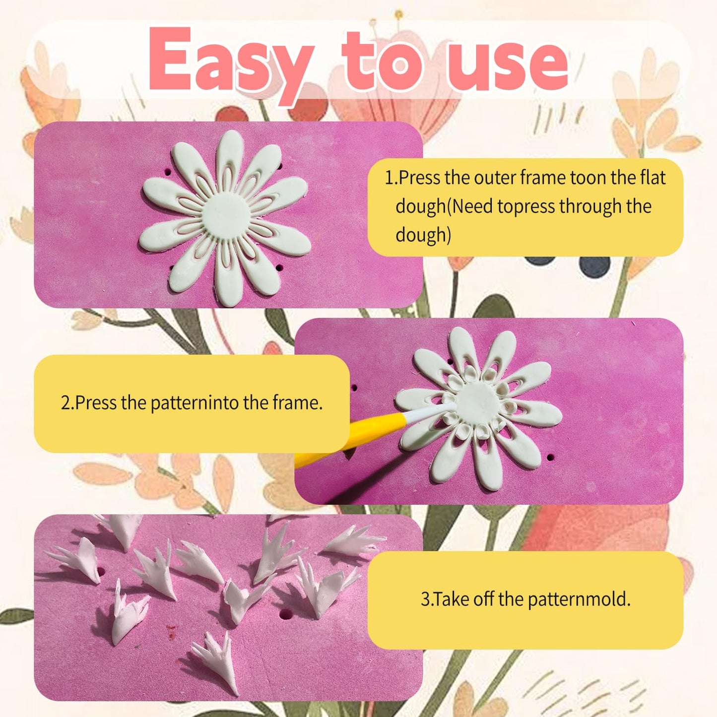 13Pcs Fondant Flower & Leaf Mold Kit, Includes Cherry Blossom, Daisy & Periwinkle Designs, Complete Sugarcraft Supplies for Cake Art