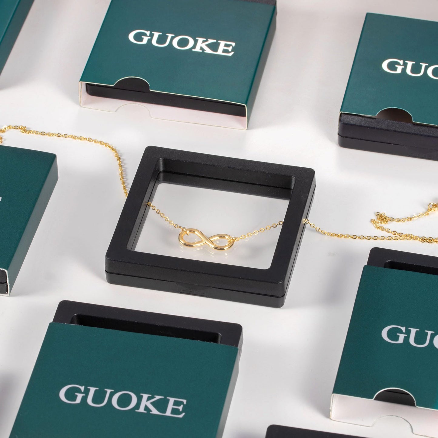 GUOKE Irregular Bead Necklace - 14K Gold Plated Dainty Gold Necklace Simple Jewelry for Women