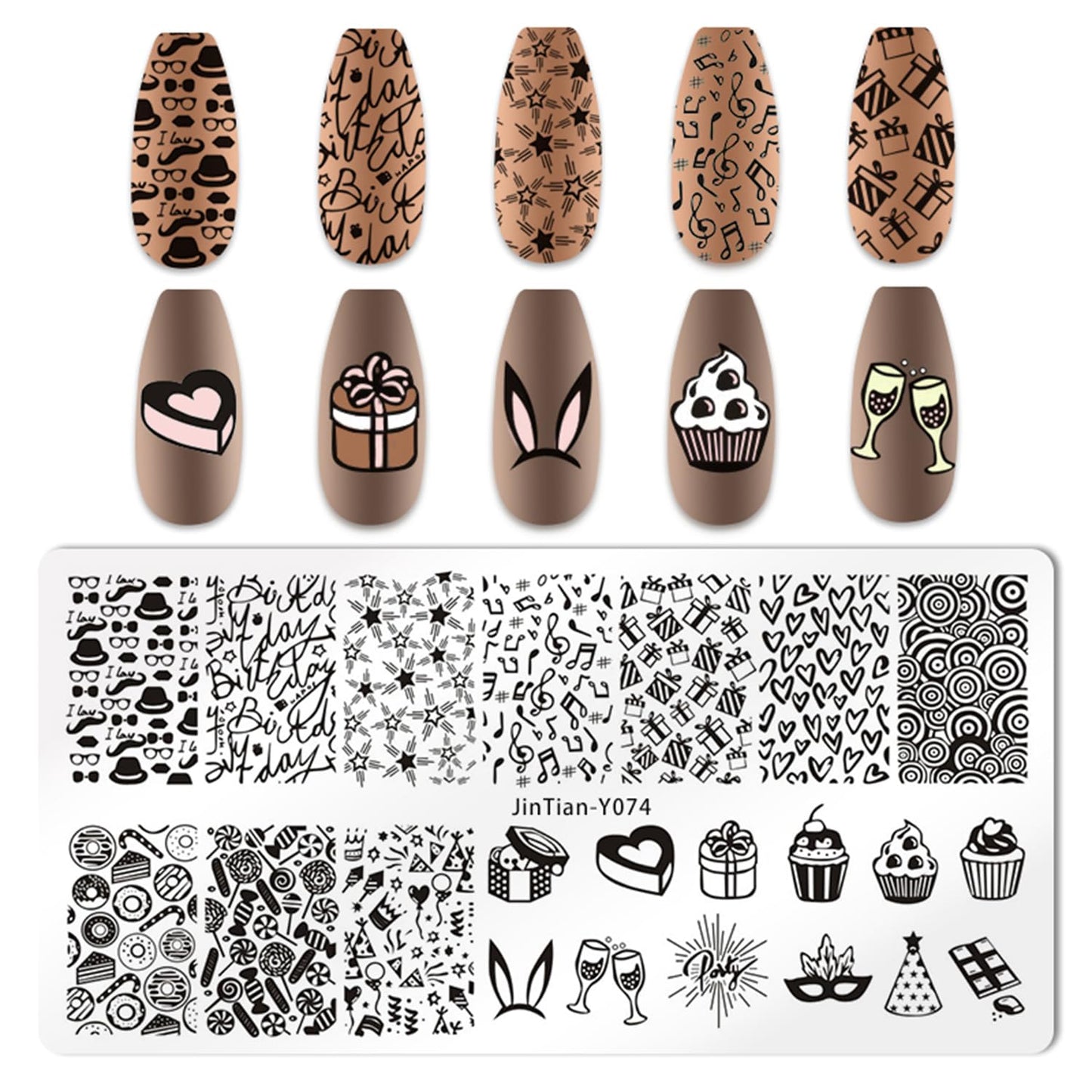 DANNEASY 6 Pieces Heart Nail Stamping Plate for Valentine's Day Nail Stamps Stencils Nail Art Stamping Kit Plates for Nails Design Manicure Template Tools Acrylic Nail Accessories