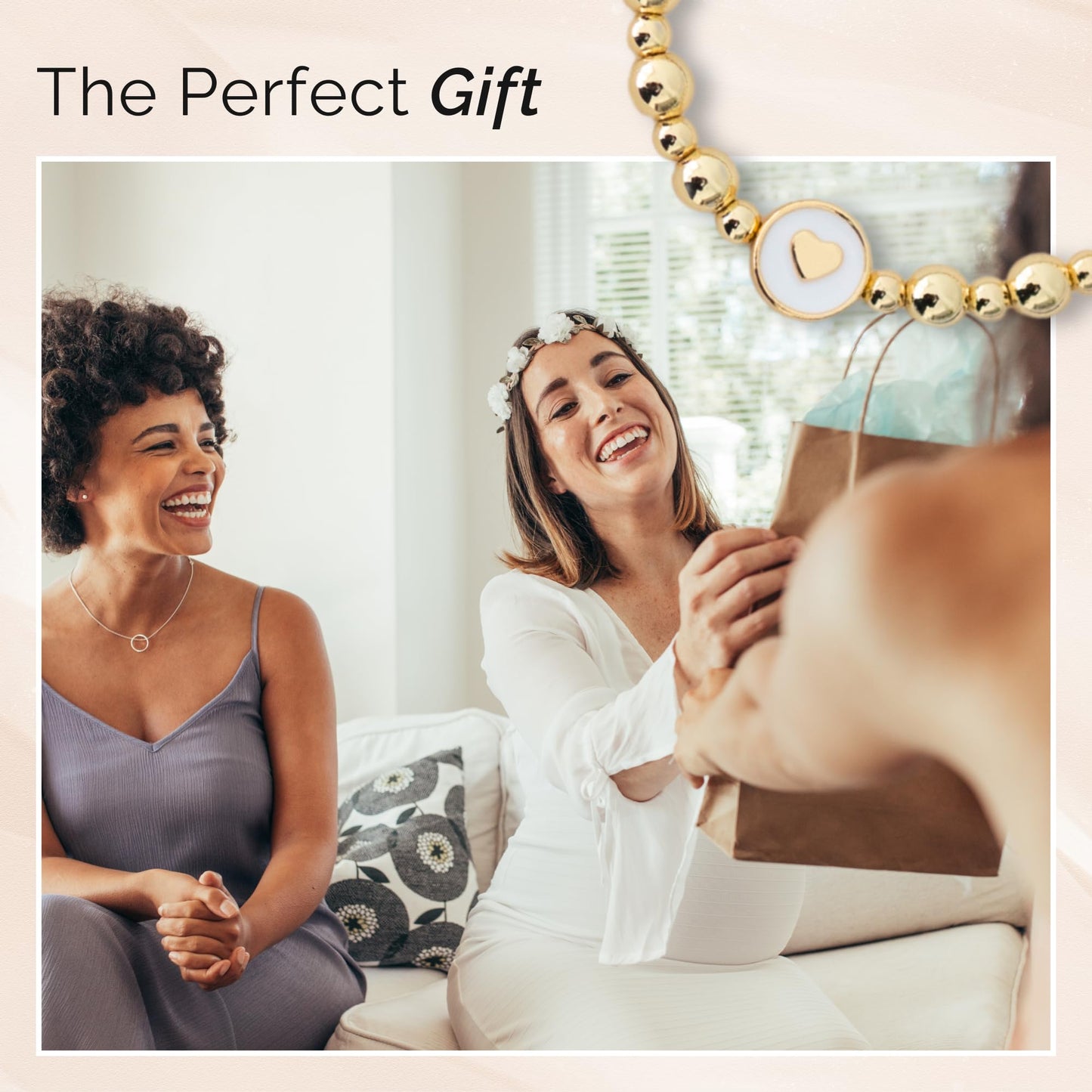 Inspirational Bracelets for Women – 18K Gold Plated – Motivational Gift Heart Pendant with Card