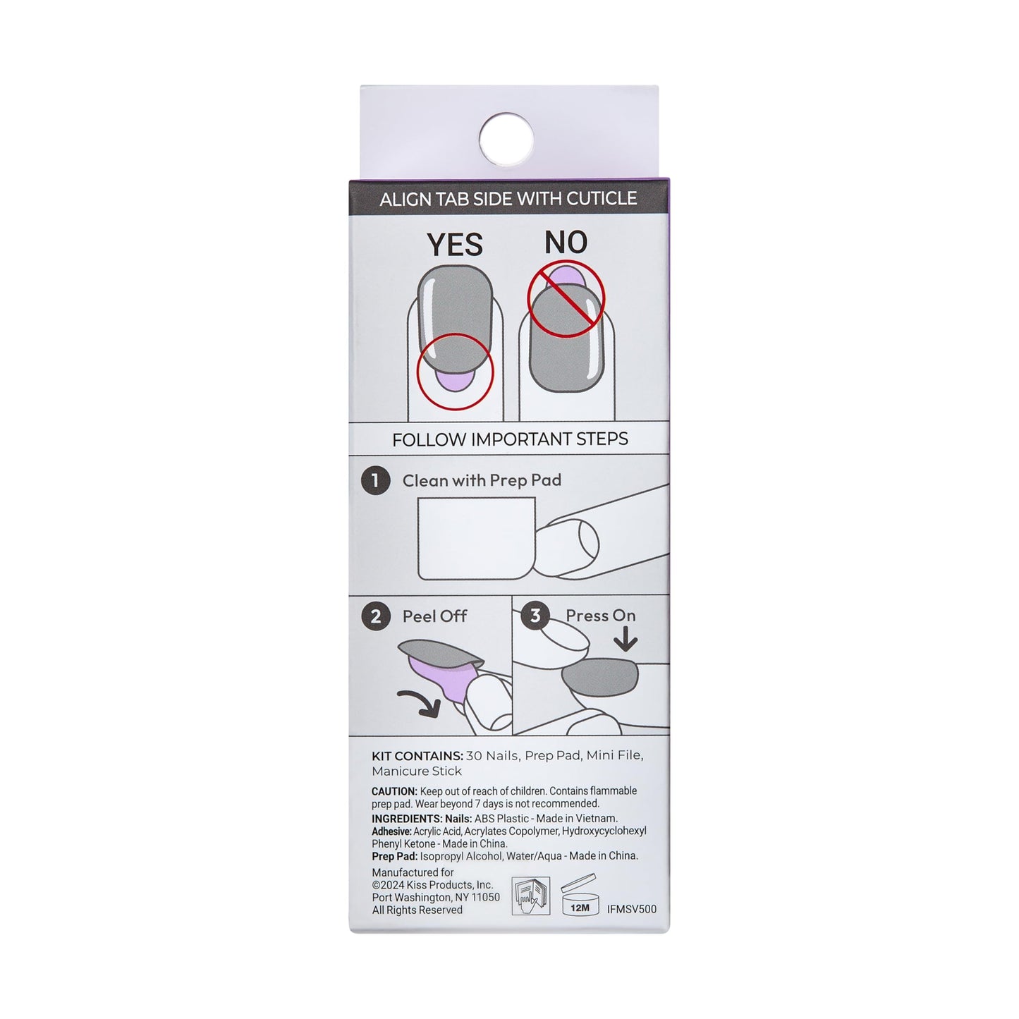 KISS imPRESS No Glue Mani Press On Nails,French,'Model',White,Short Size,Squoval Shape,Includes 30 Nails,Prep Pad,Instructions Sheet,1 Manicure Stick,1 Mini File,(Pack of 2)