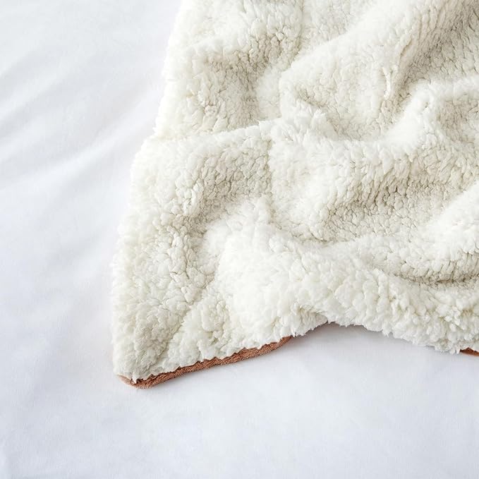IR Imperial Rooms Sherpa Fleece Throw Blanket for Couch - Soft and Fuzzy Blanket for Winter - Reversible Thick and Warm Fluffy Throw Blankets for Bed, Sofa, Camping and Travel, Camel, 50x60 Inches