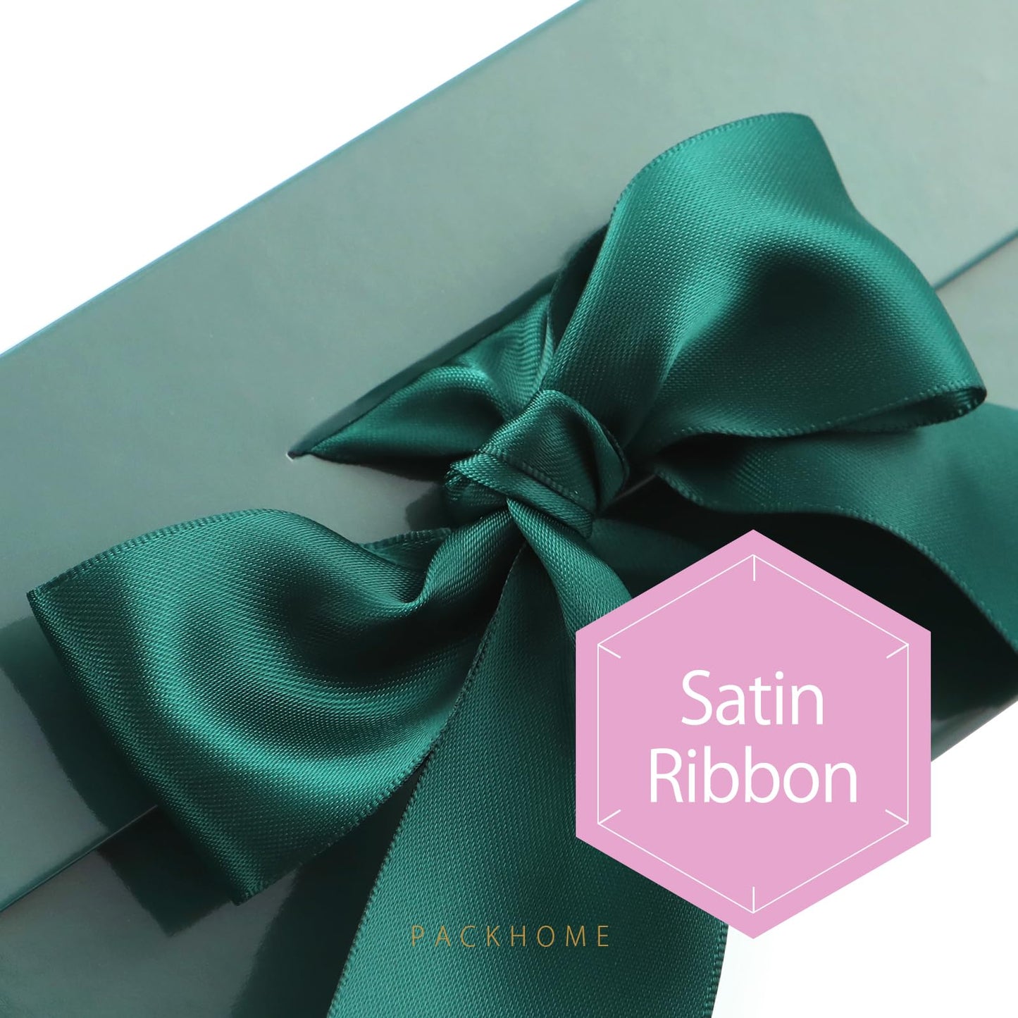 PACKHOME 17x14.5x5.5 Inches, 3 Extra Large Gift Boxes with Lids, Magnetic Closure Boxes with Ribbon for Clothes and Large Gifts (Glossy Green)