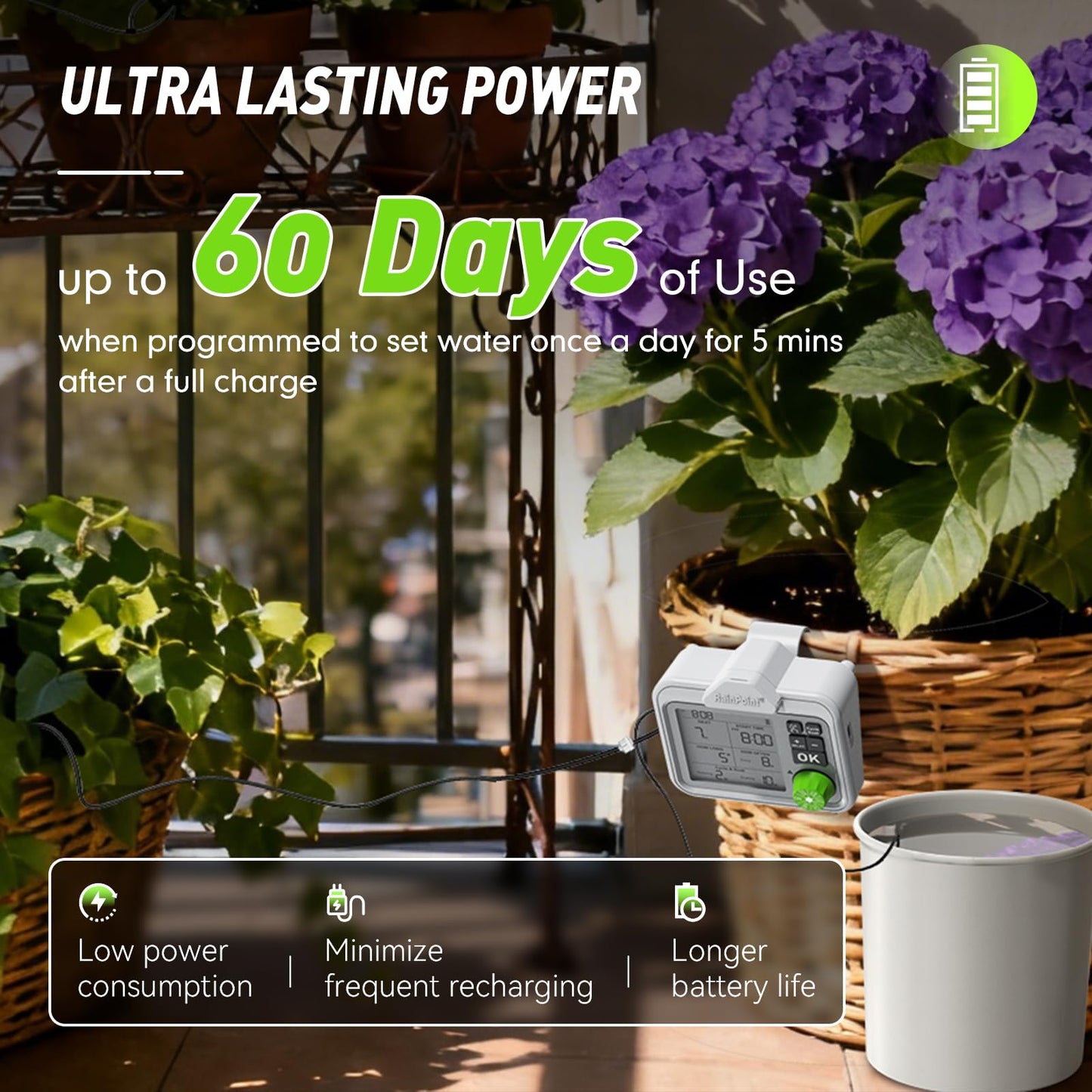 RAINPOINT Automatic Plant Waterer Indoor for 20 Plants Drip Irrigation Kit