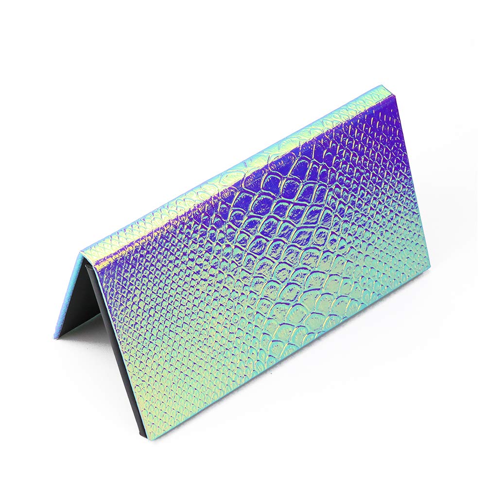 Mermaid Empty Magnetic Palette, Fish scale Empty Magnetic Palette for Highlighters Eyeshadows Lipstick Blush Powder Rectangle Large size (Fish Scales)