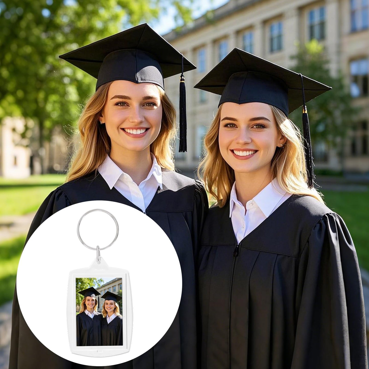 hoyuwak 36Pcs 2.16x1.8 Inch Acrylic Photo Keychains – Clear Blank Picture Frame Keyrings for Custom Photos & Gifts (36)