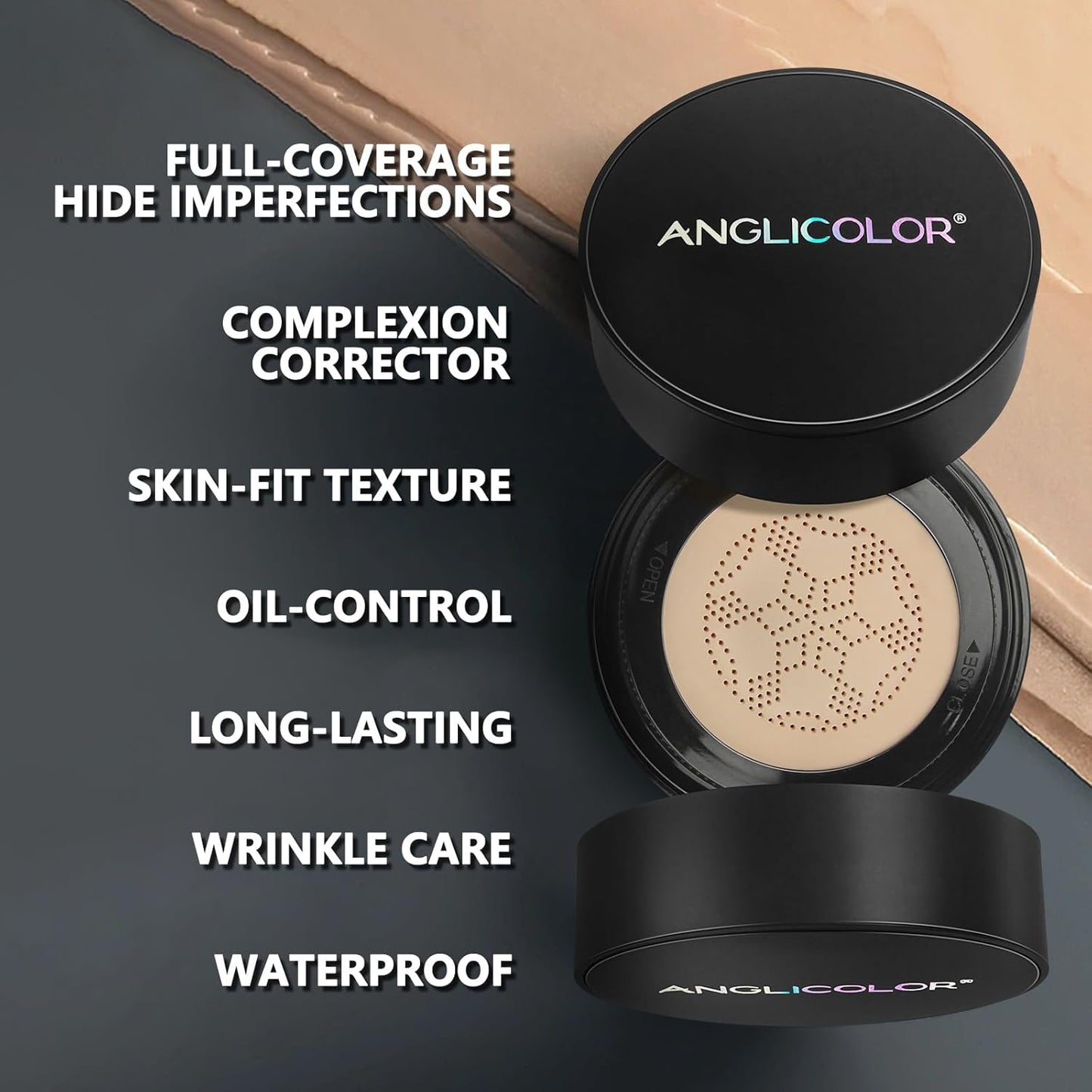 Mushroom Head Air Cushion CC Cream Strong Concealer 2PC,Face Makeup Cushion Foundation Long Lasting,Moisturizing BB Cream Makeup Base Primer Even Skin Tone for All Skin Types (2PC 04, 200g)