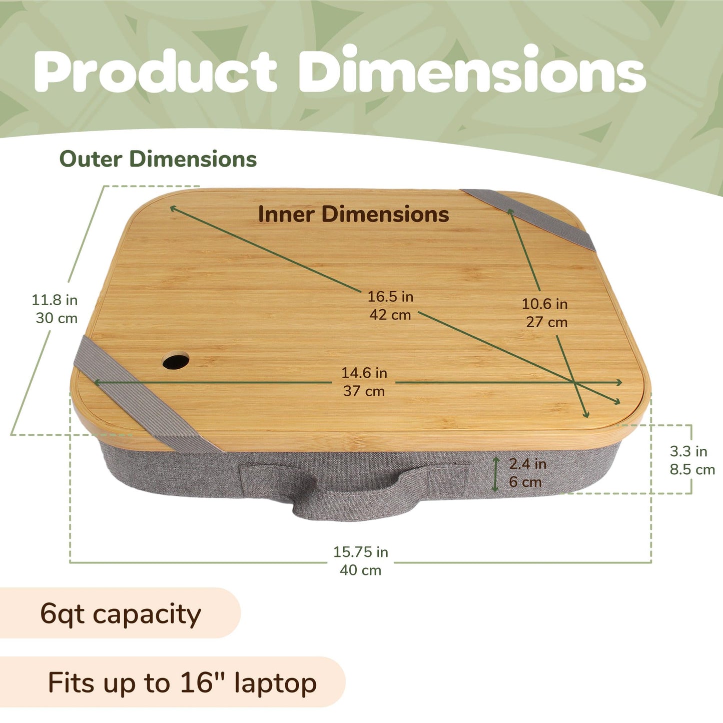 BambooMN Lap Storage Desks - Grey
