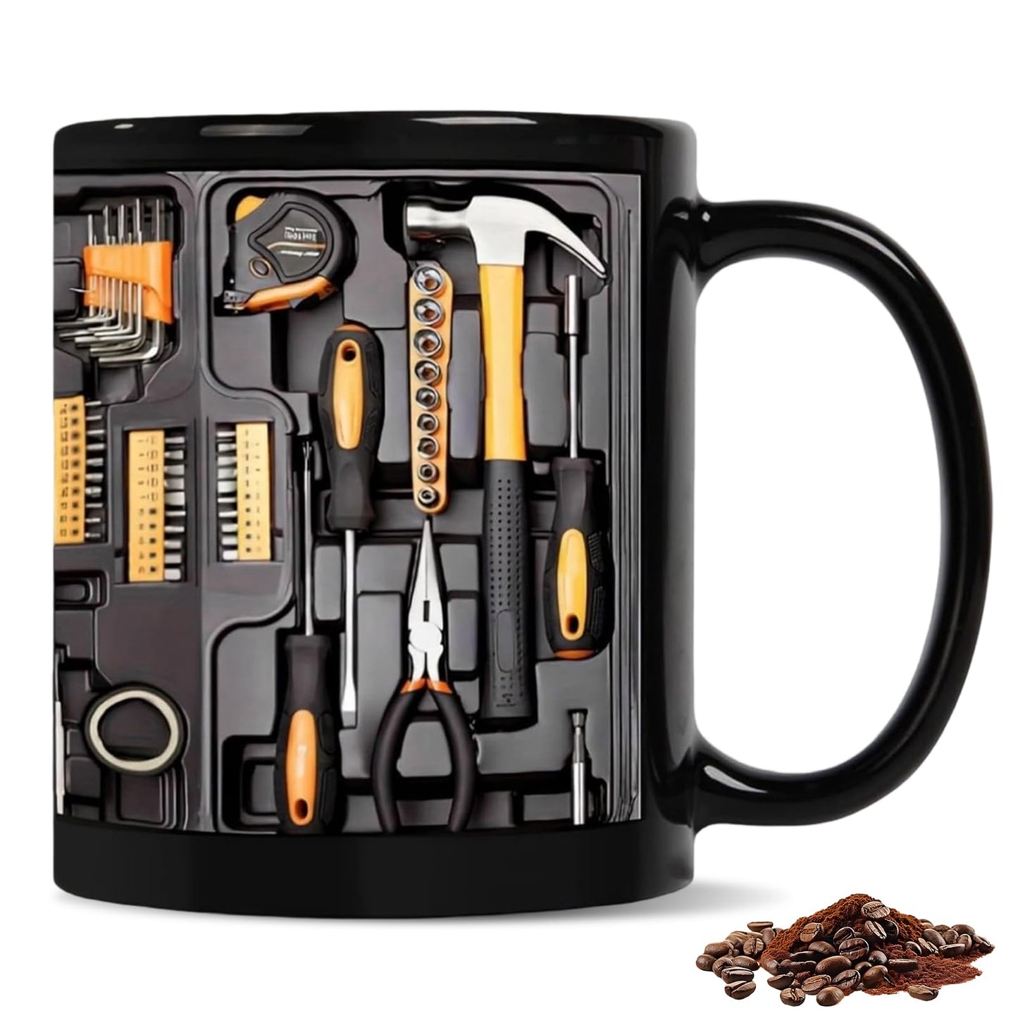 Tool Box Coffee Mug,Toolbox Mechanic Mug for Birthday Anniversary Ceramic Cup Gift Coffee Cup Double-sided Design Tool Box Tea Mug Gift Unique Coffee Cup for Husband Dad