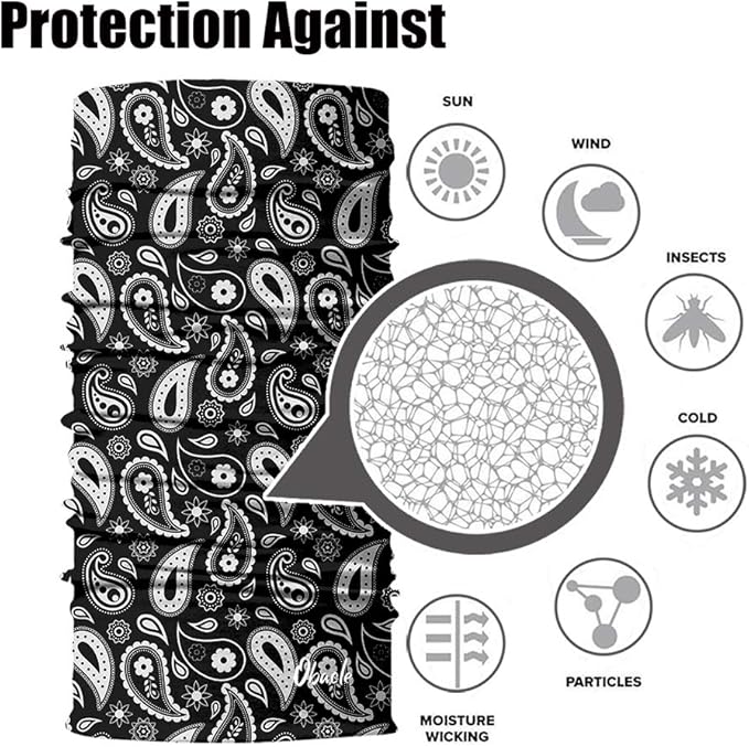 Obacle Neck Gaiter Face Mask Bandana for Dust Wind Sun Protection for Men Women