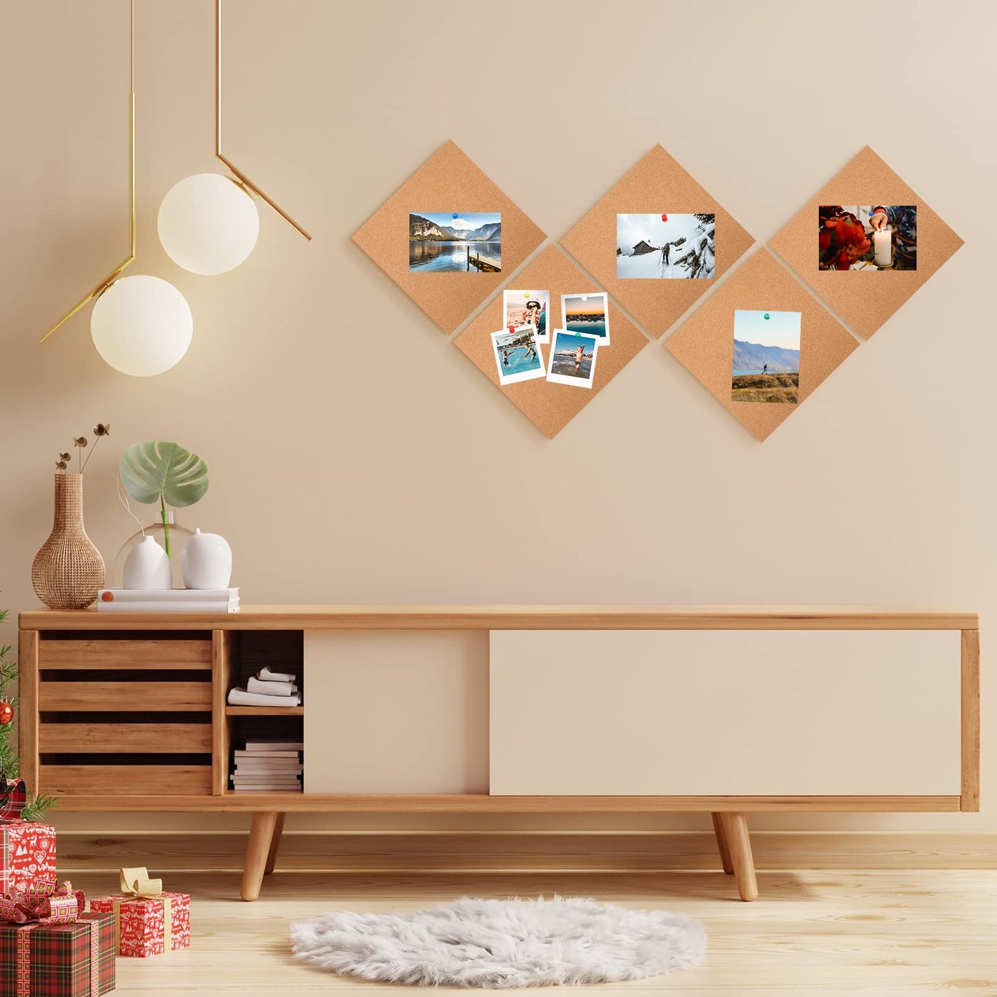 Kosiz 30 Pack Cork Board Square 12" x 12", 1/4" Thick Cork Board Tiles Bulk for Wall Self Adhesive Bulletin Corkboards Tiles Sheet for Wall School Office Home Decoration