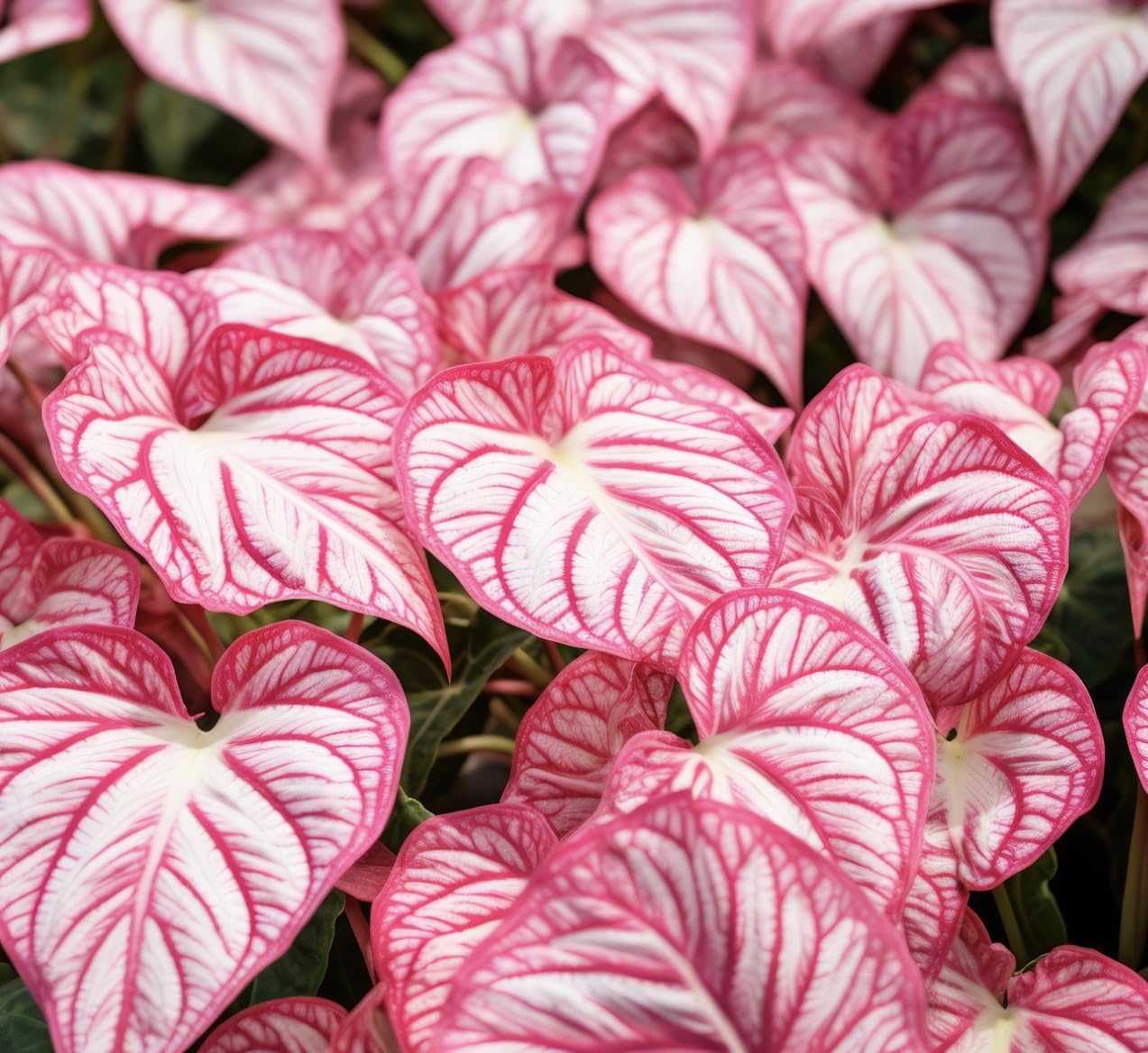 6 Gypsy Rose Caladium Bulbs for Planting - Perennial Hosta, Elephant Ears, Fancy (6 Bulbs)