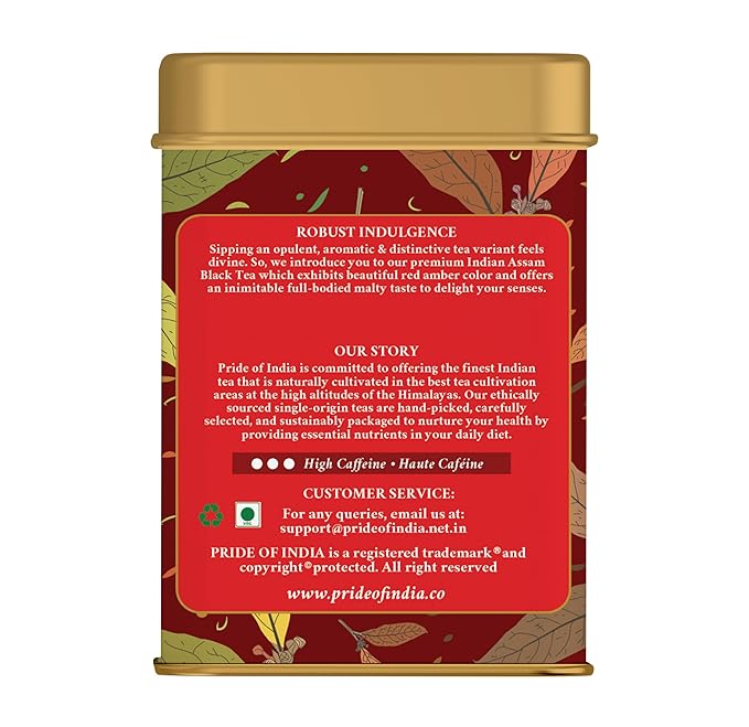 Pride of India | Assamese Gold English Breakfast Blend | 15 Predium Pyramid Full Leaf Individually Wrapped Tea Bags | Full-Bodied, Strong & Malty Flavor | Single Estate Certified Classic Tea