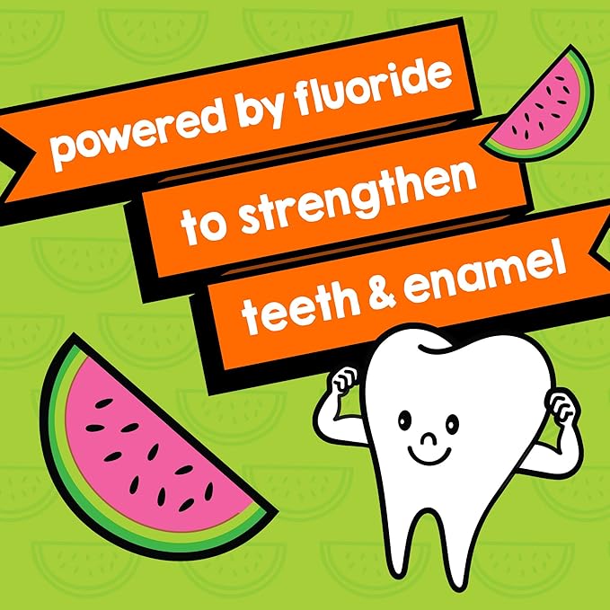 TheraBreath Kids Organic Wacky Watermelon Mouthwash with Fluoride, Anticavity, Dentist Formulated, 16 Fl Oz (Pack of 2)