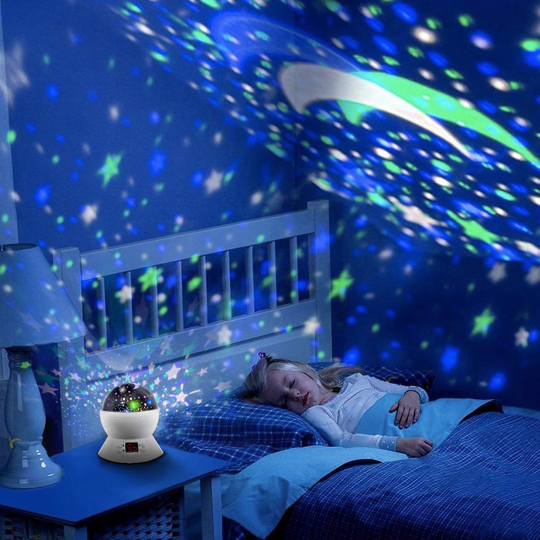 Kids Star Projector Night Light, Star Night Light Projector for Kids, Ceiling Stars Projection Lamp with Timer, 360° Rotating Night Light for Bedroom, Birthday Gift for 3 4 5 Year Old Girls Boys