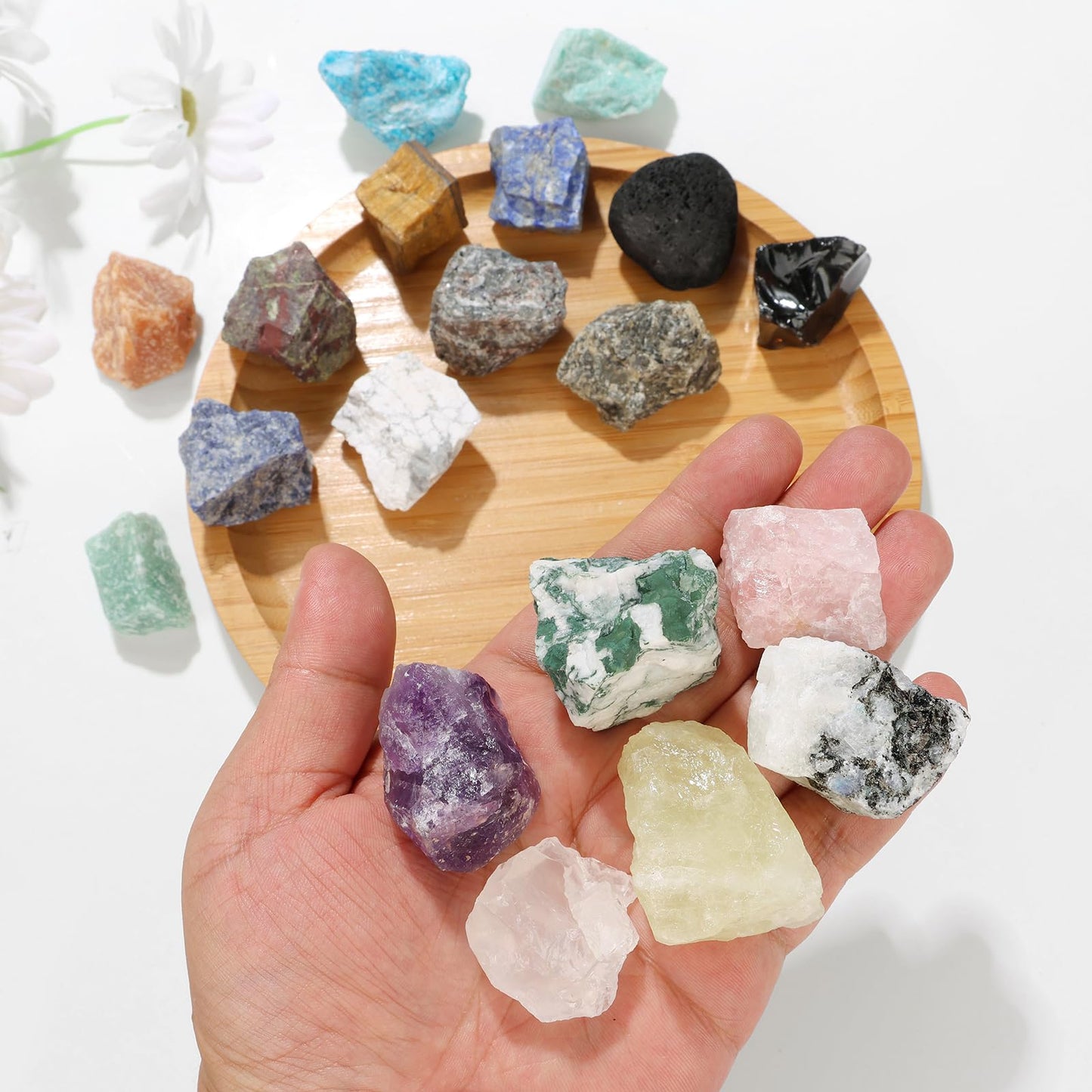 GolbalJew Amethyst Natural Raw Crystals 2PCS Healing Crystal Stones 1.2-2.0” Reiki Healing Gemstones for Meditation Chakra Balance Home Decor