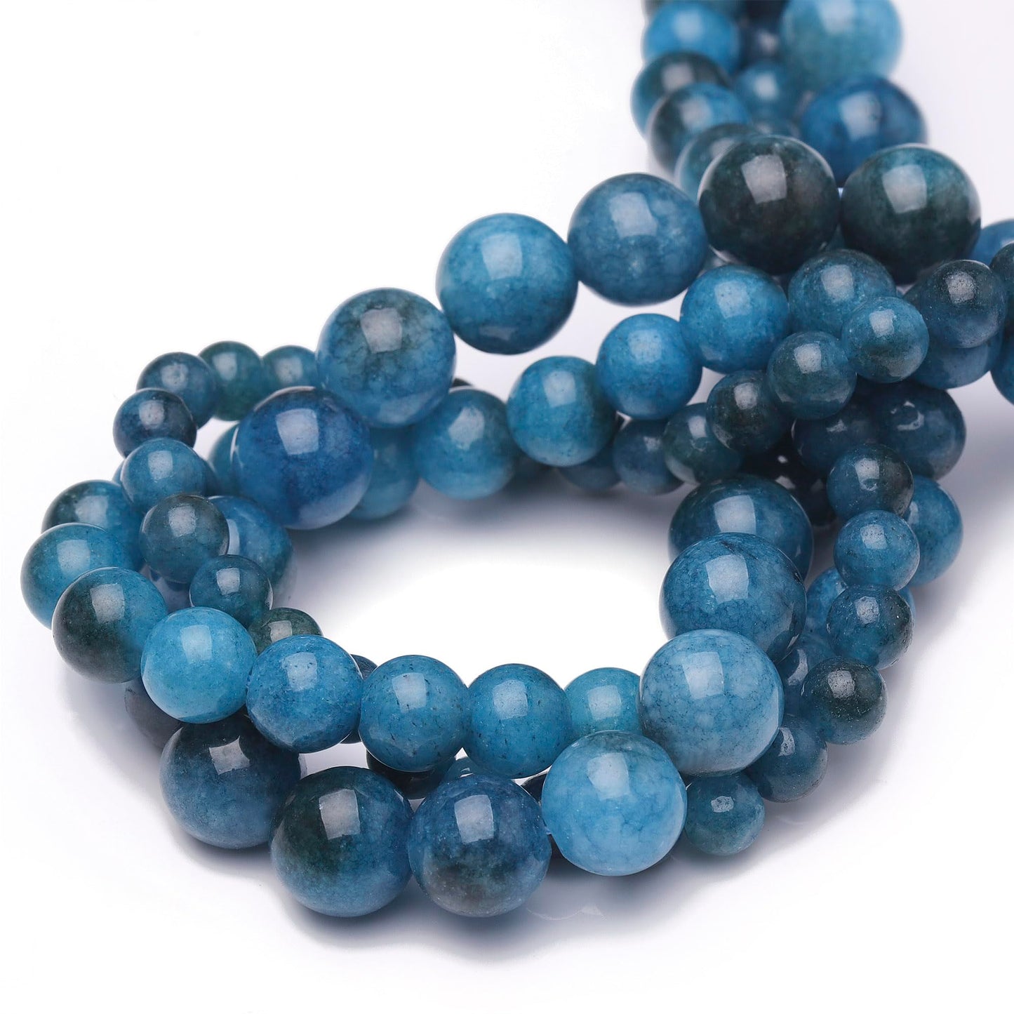 Chicager 8mm Natural Stone Beads for Jewelry Making,Apatite Polished Smooth Round Gemstone Beads for Bracelet Necklace 15 Inch
