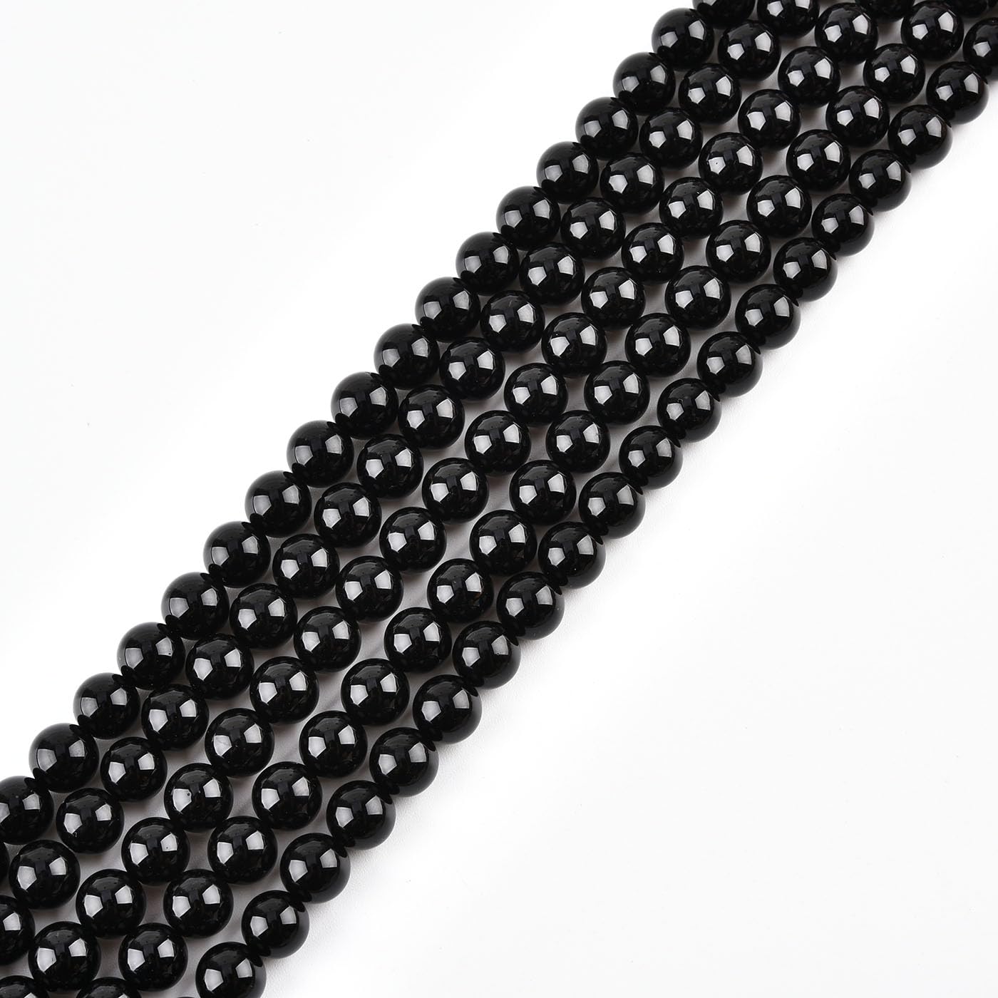 6mm Natural Black Onyx Beads Round Agate Gemstone Loose Beads for Jewelry Making (58-62pcs/strand) A