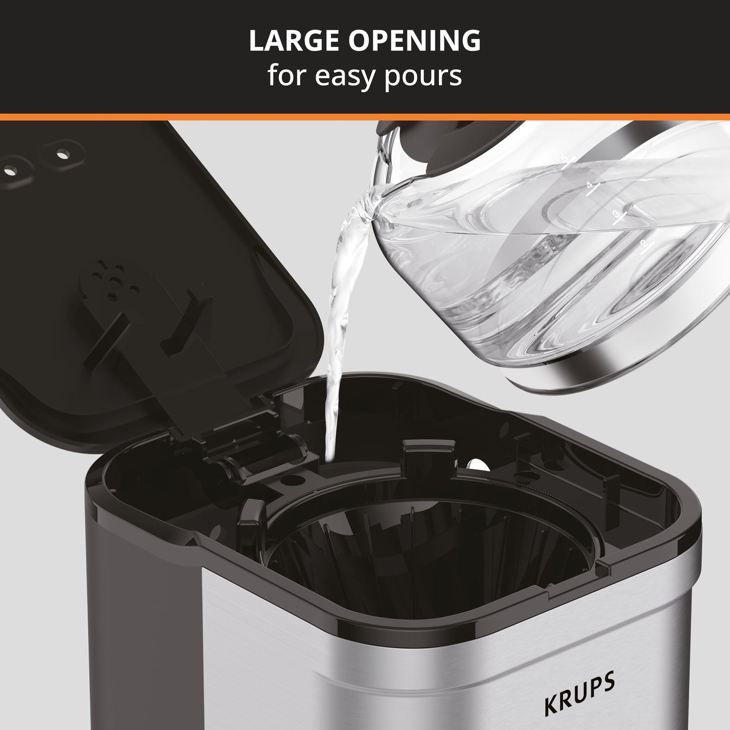 KRUPS Simply Brew Compact 5 Cup Coffee Maker: Stainless Steel Design, Pause & Brew, Keep Warm, Reusable Filter, Drip-Free Carafe