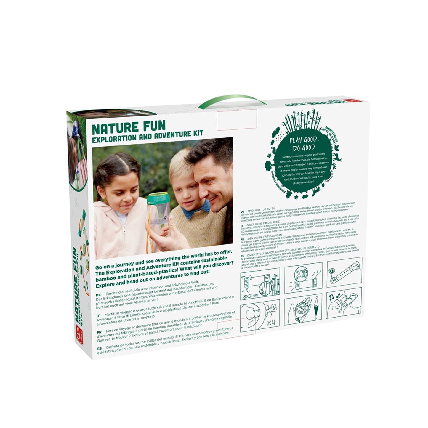 Hape 8 in 1 Nature Fun Kids Bamboo Explorer Kit for Ages 4 Years & Up with Working Flashlight, Telescope, Compass, Periscope, and Specimen Jar