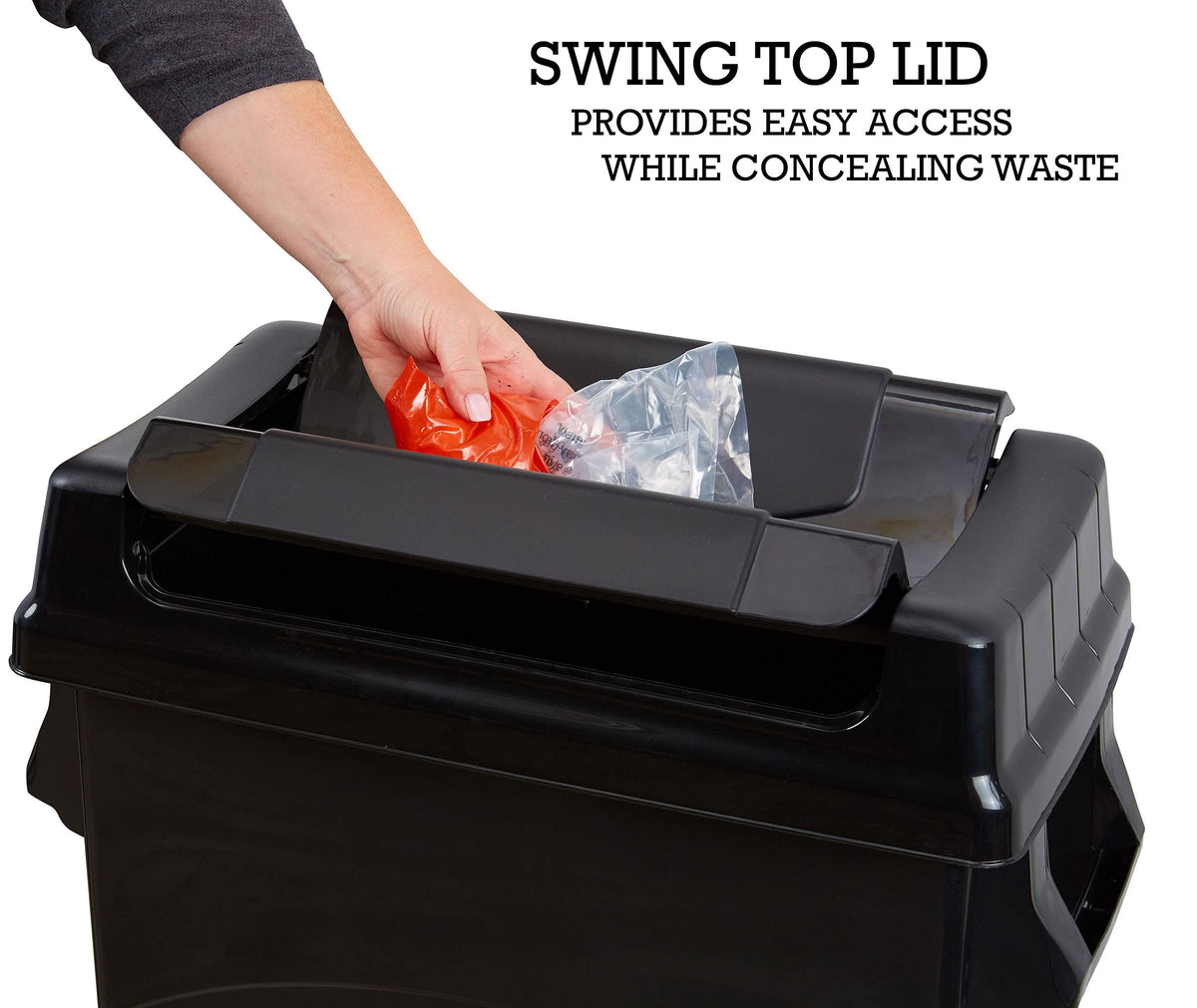 Highboy Waste Container with Swing Lid