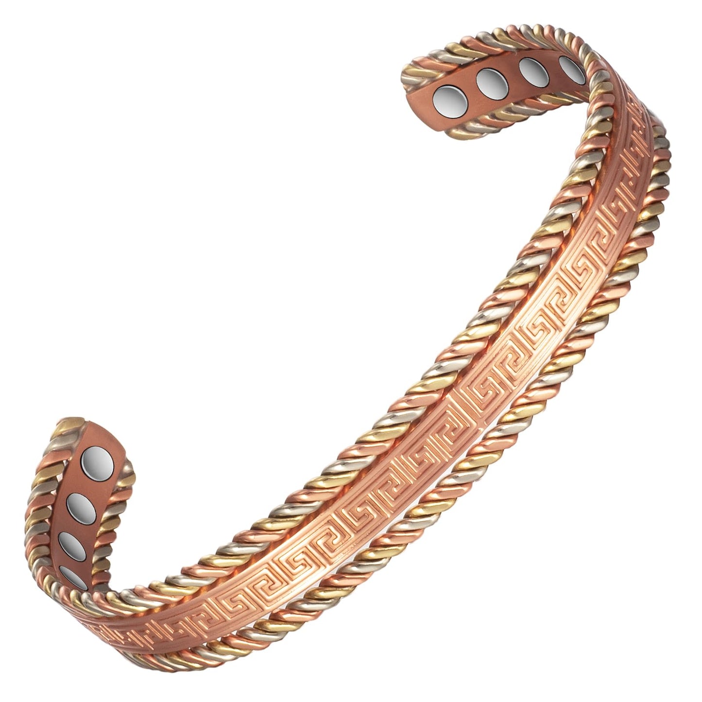 EnerCoppeX Copper Magnetic Bracelet for Women - Detox Jewelry with 3500 Gauss Magnet, Adjustable Cuff Bangle (Type-G)