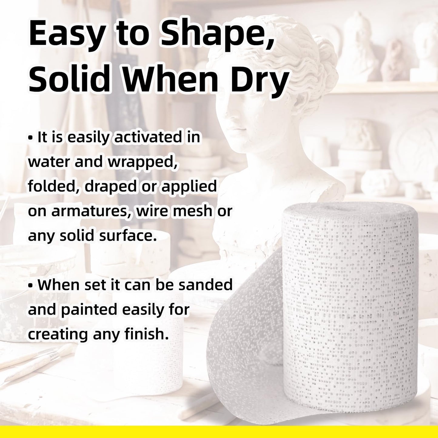 Falling in Art Plaster Cloth Rolls, 6 Pack Plaster Bandage, Plaster Gauze Strips for Body Casting, Crafting and DIY Projects, 3 Inches x 106 Inches