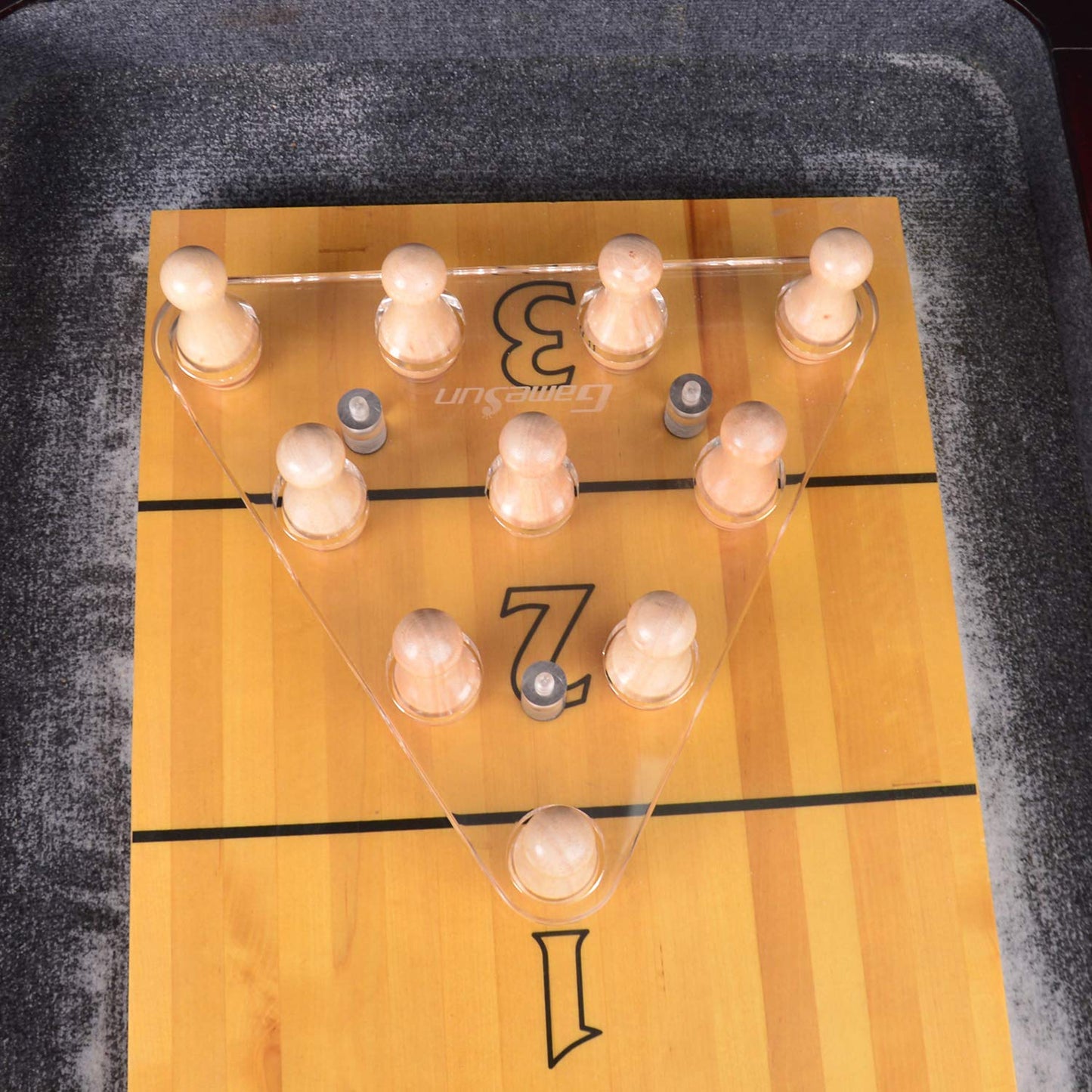 GAMESUN Deluxe Shuffleboard Bowling Pin Set,10 PCS Bowling Pin Without Ball for Shuffleboard Table