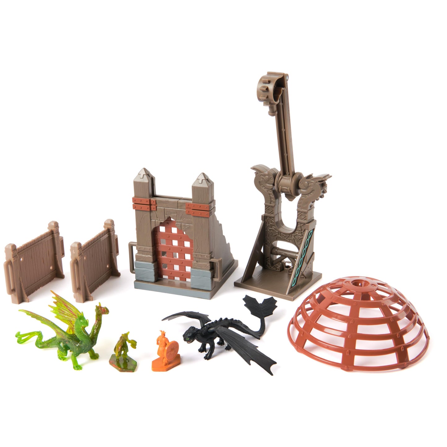 DreamWorks Dragons, World of Berk, Trial of Flame Bundle Pack with Dragon Capture and Torch Tower Playsets, 4 Dragon Figures with 4 Viking Figures, for Ages 4 and up