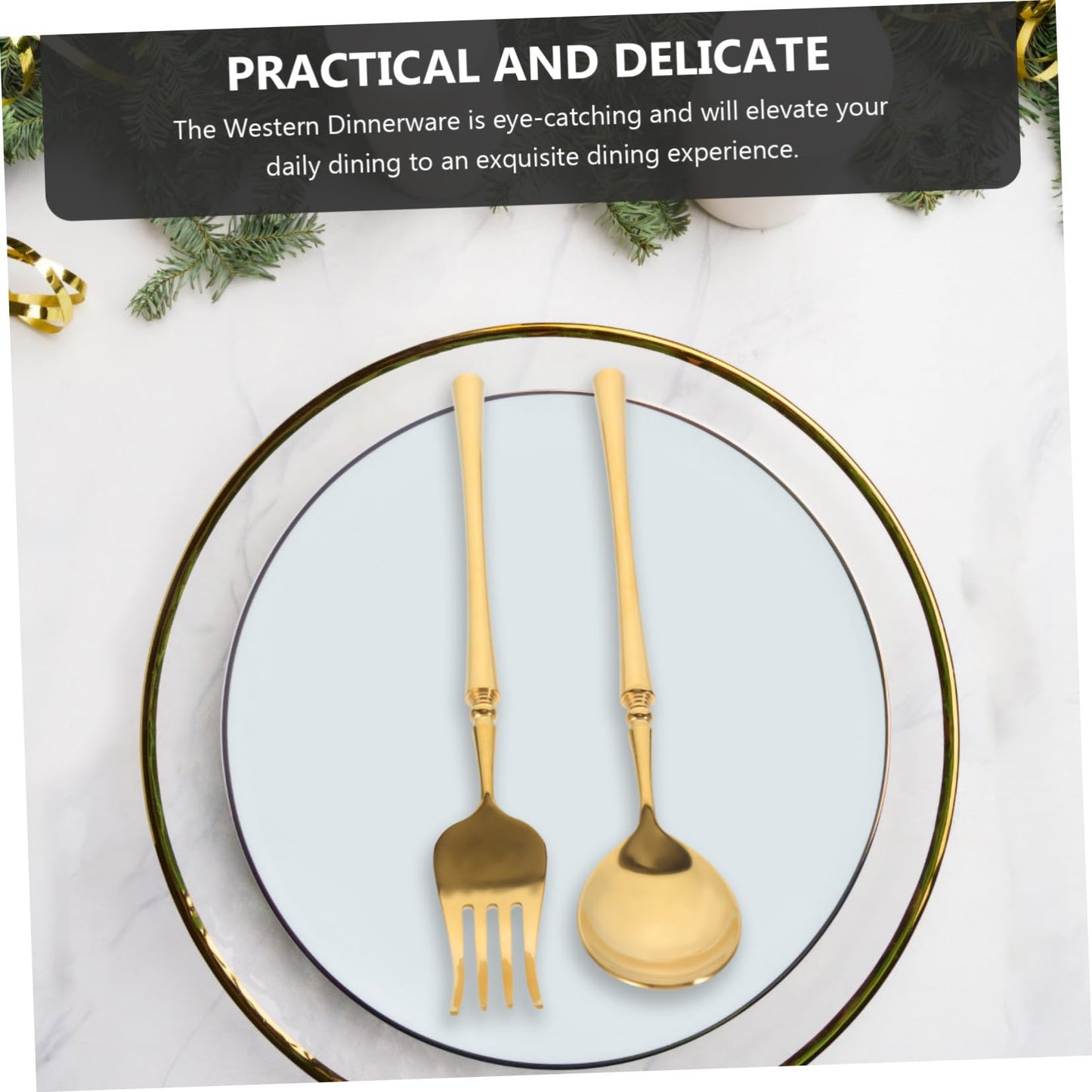 DECHOUS Stainless Steel Flatware Glossy Dessert Spoon and Appetizer Fork Household Cutlery Kit with Firm Grip for Daily Dining and Restaurant Use