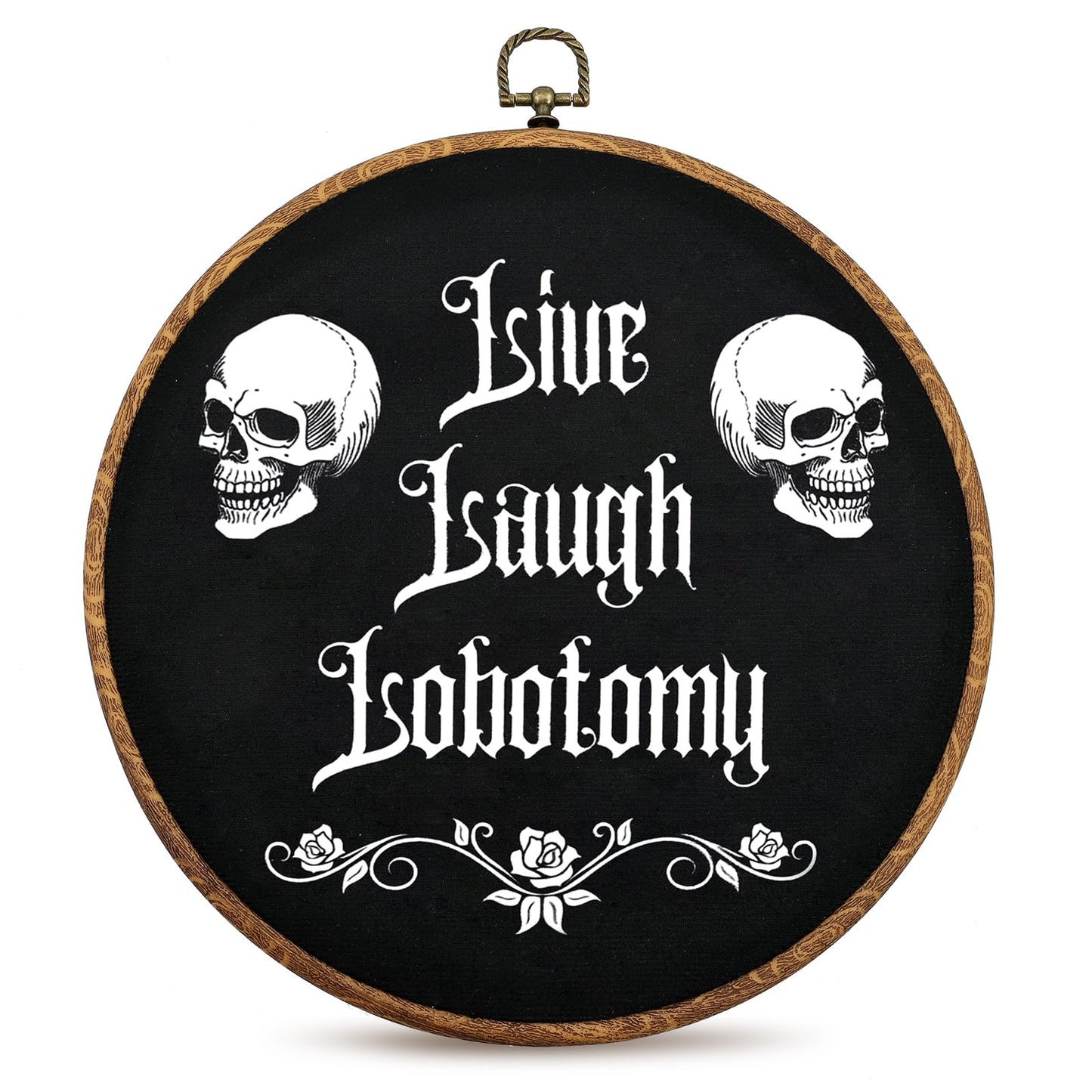 Gothic Wall Decor,Funny Humor Goth Home Decor,Live Laugh Lobotomy Sign For Gothic Decor,Dark Black Wall Art Hanging for Bedroom,Kitchen,Bathroom,Office