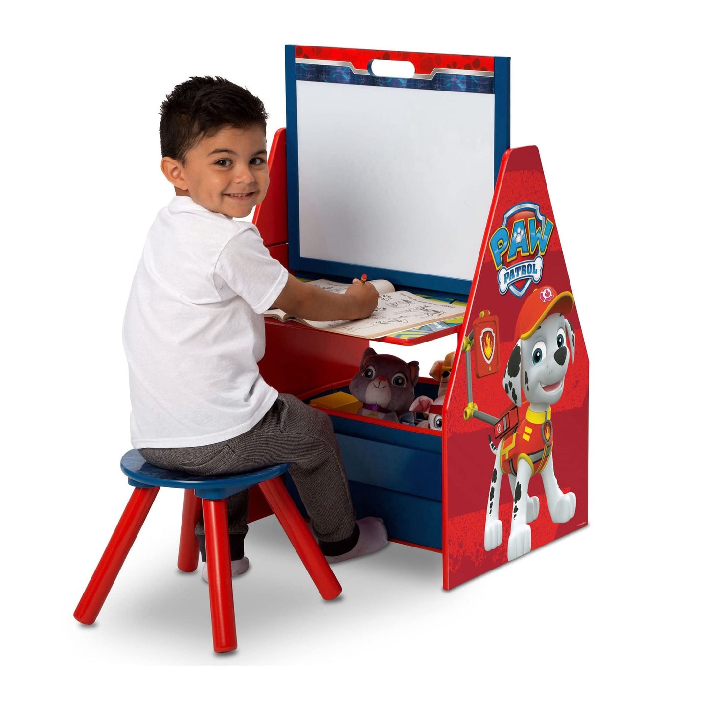 Delta Children Deluxe Kids Art Table | Easel, Desk, Stool, Toy Organizer, Nick Jr. PAW Patrol