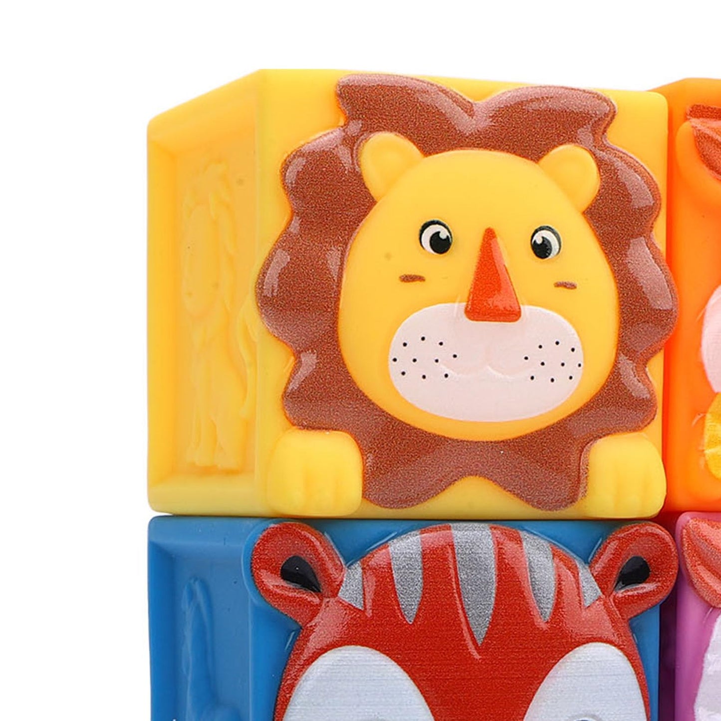 Zunate Soft Baby Building Blocks Toy, Comfortable Rubber Material with Multi Colors and Patterns, Lightweight Stacking Blocks for Infants and Toddlers